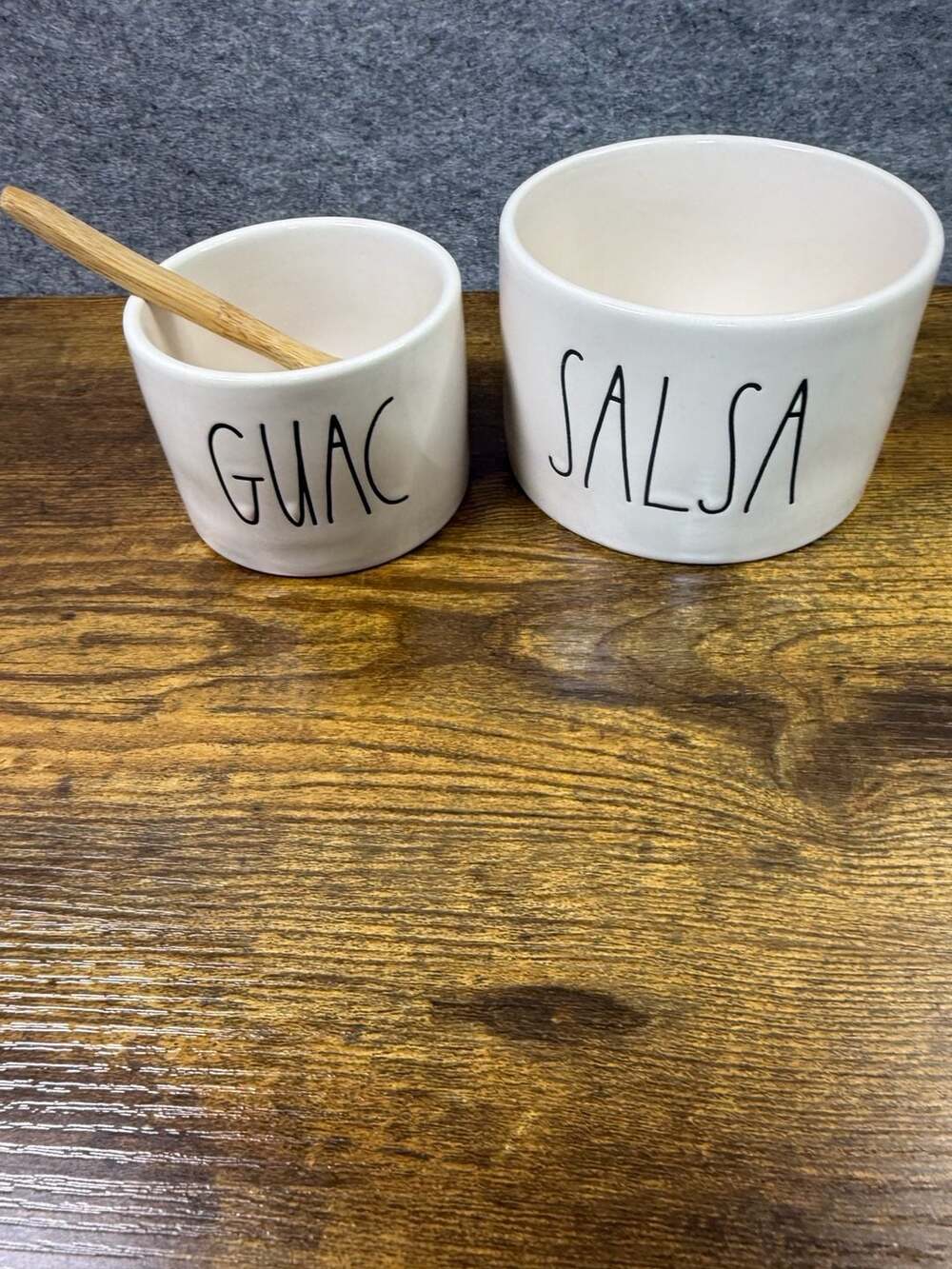 Rae Dunn Artisan Collection SALSA and GUAC Dip Bowls with Spoon